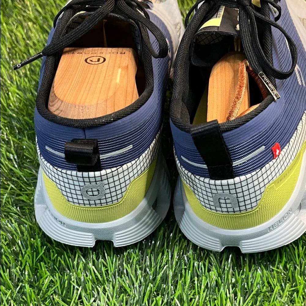 On Running Men's Sneakers in Blue, Gray & Yellow Accent